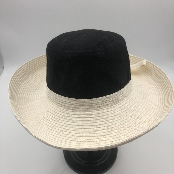 Magid Hats Black & Ivory Wide Brim Hat | 100% Paper Straw | Elegant Derby Church main image 4